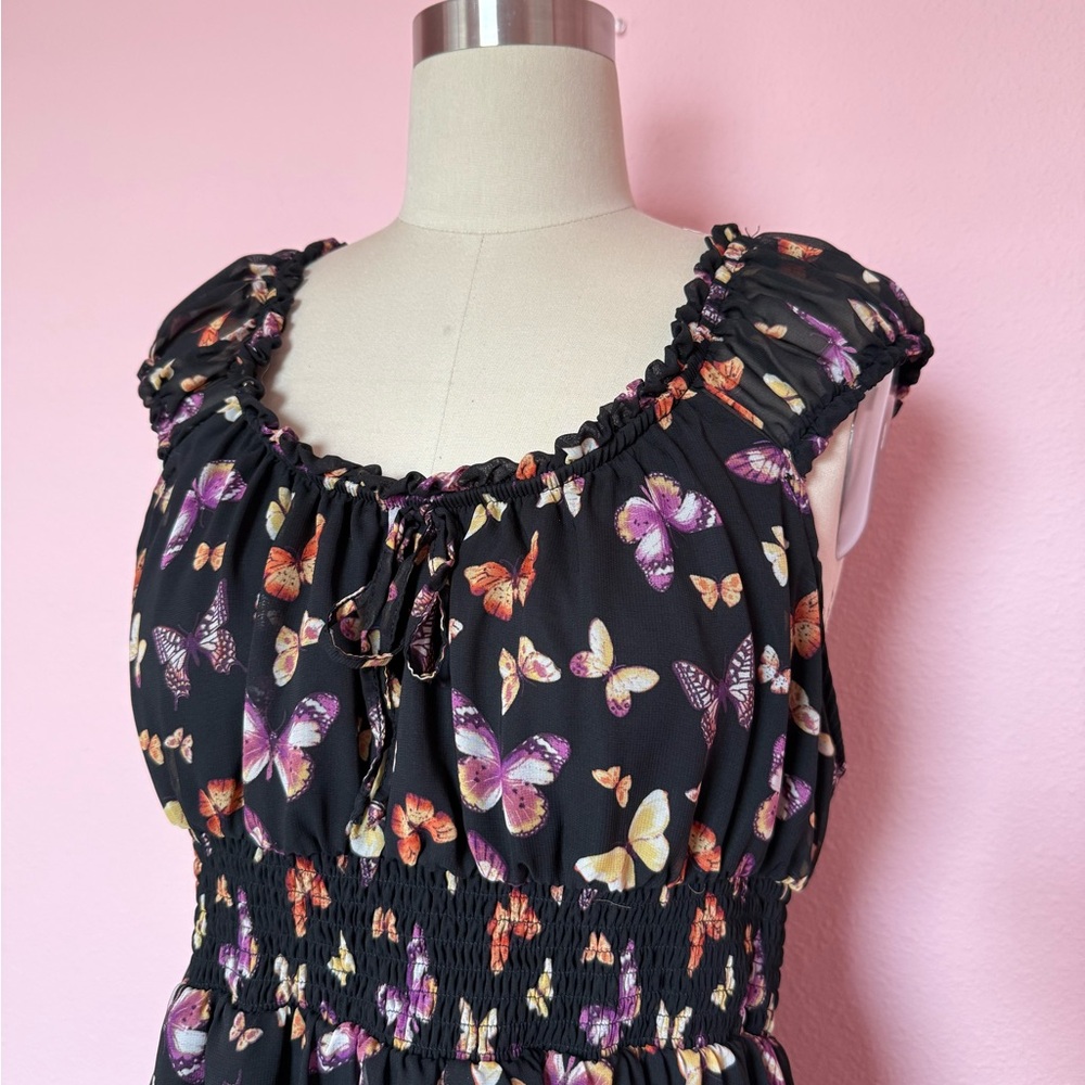 Y2K Butterfly Handkerchief Hem Dress